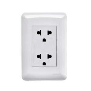 TOMACORRIENTE DOBLE 2P+T. 16A, 127/250VAC