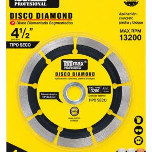 DISCO DE 4 1/2" DIAMANTADO TOOLMAX